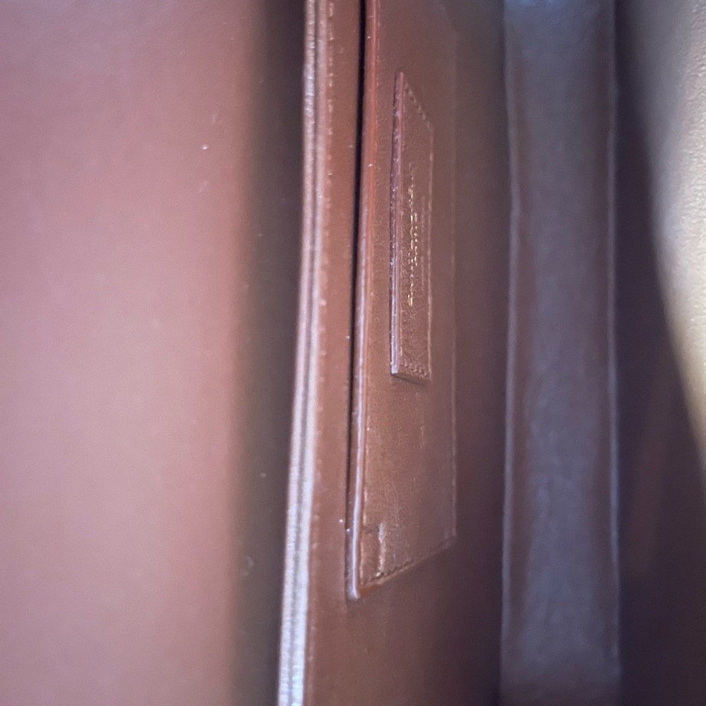 Saint Laurent Straw & Brown Leather Shoulder Bag - Picture 9 of 9
